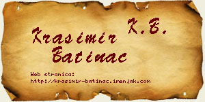Krasimir Batinac vizit kartica